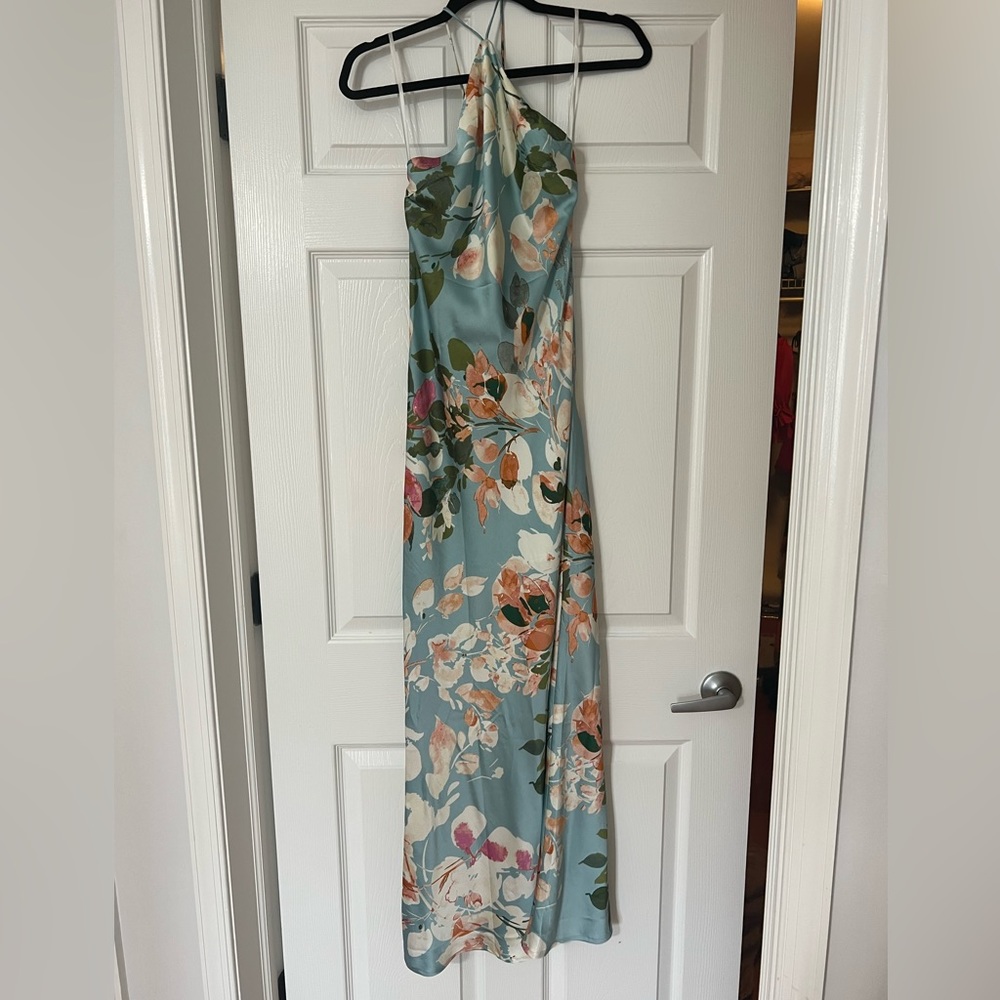 Blue floral maxi dress